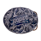 Vintage 1988 Siskiyou Rodeo Scene Western Belt Buckle