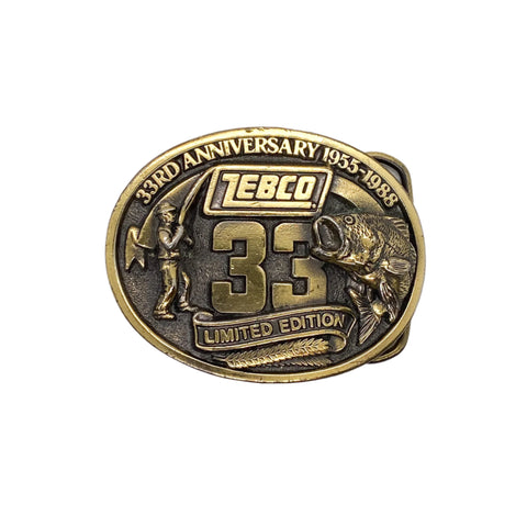 Vintage 1988 Zebco 33rd Anniversary Limited Edition Fishing Belt Buckle
