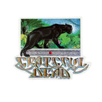 Sticker with a black panther in a jungle scene and 'Grateful Dead' text on a white background