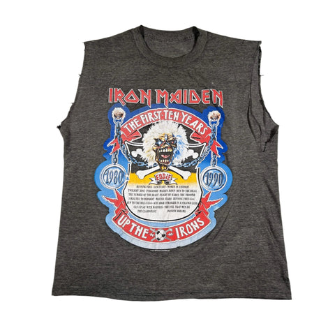 Vintage 1990 Iron Maiden The First Ten Years Chopped Band T-Shirt