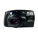 Black Pentax camera on a white background