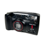 Black Vivitar Series 1 camera on a white background