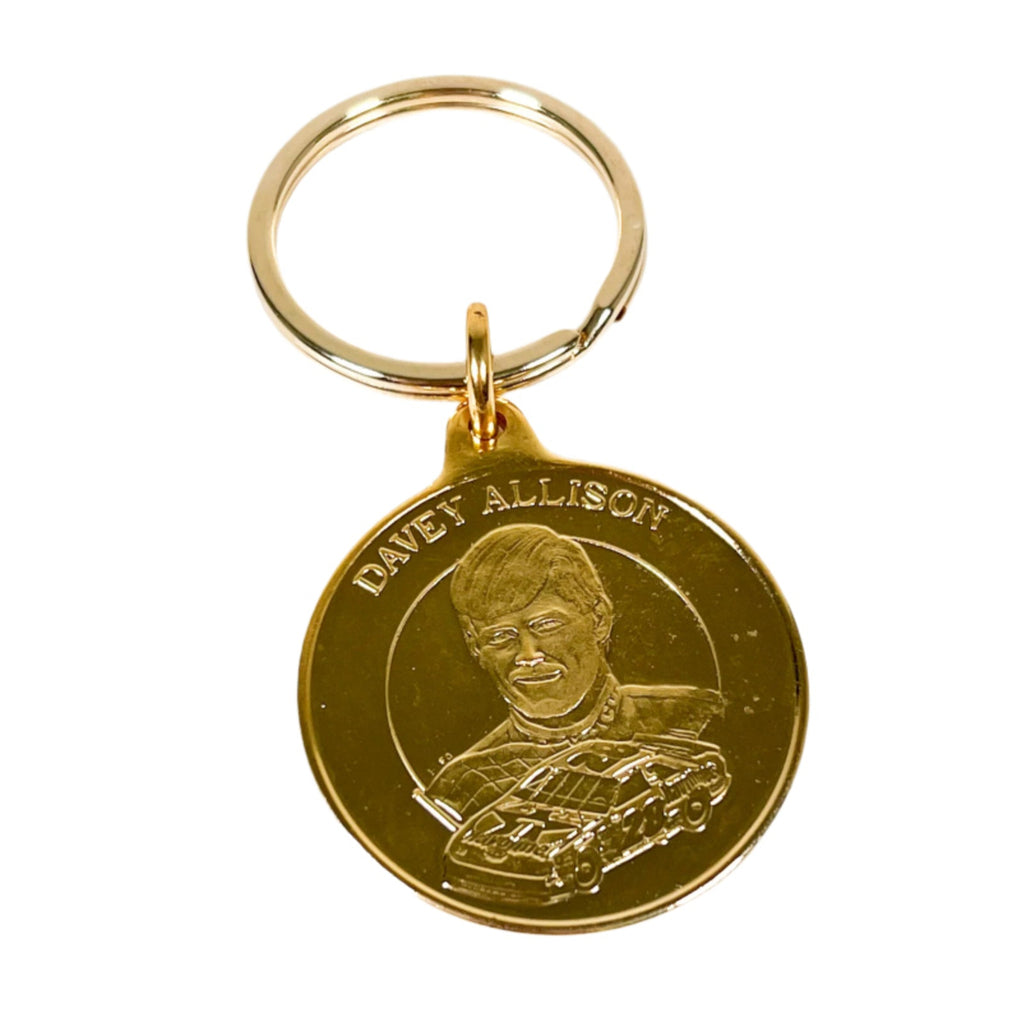 Vintage 1991 Davey Allison NASCAR Race Commemorative Gold Keychain ...