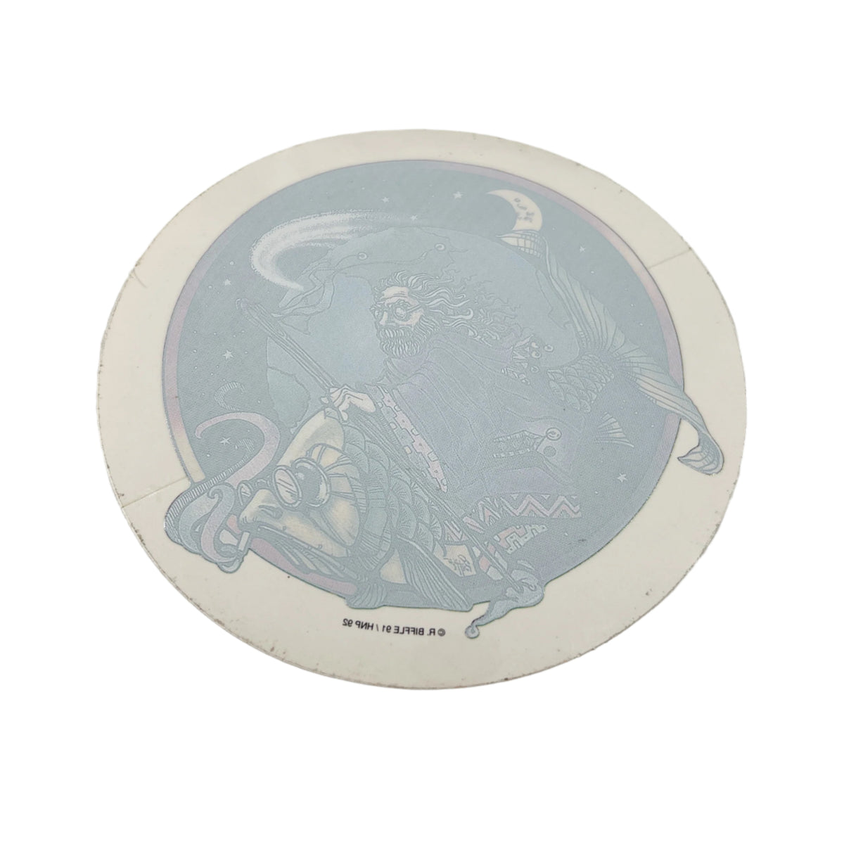 Vintage 1991 R. Biffle Deadhead Wizard on Fish Window Sticker ...