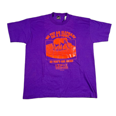 Vintage 1992 Loop-Loc Elephant Safety Pool Covers T-Shirt