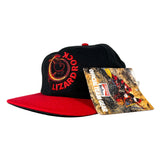 Black and red cap with 'Lizard Bros' branding on a white background