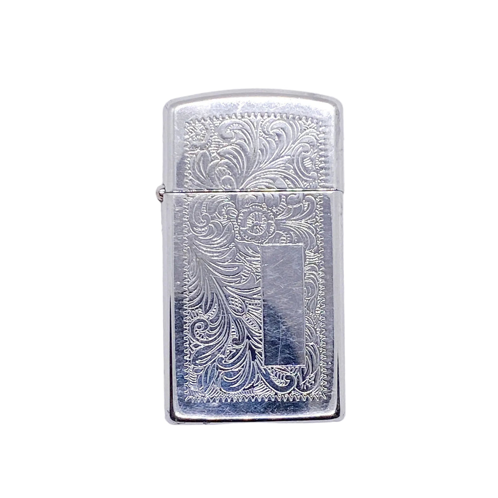 Vintage 1992 Zippo Slim Venetian Engraved Chrome Lighter