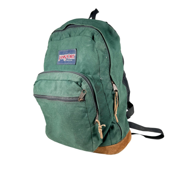 【USA製】Jansport Backpack Leather Bottom JANSPORT VINTAGE CANVAS LEATHER BOTTOM BACKPACK RUCKSACK