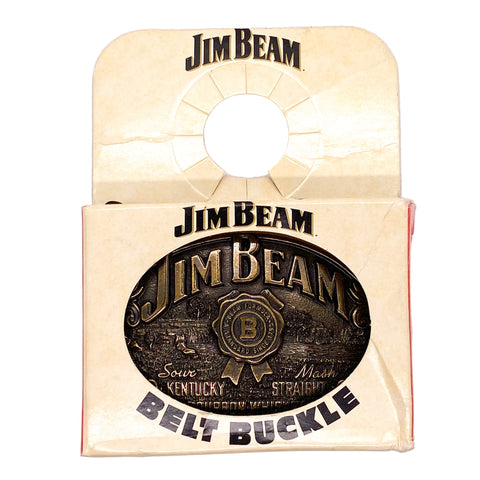 Jim Beam belt buckle packaging on a white background