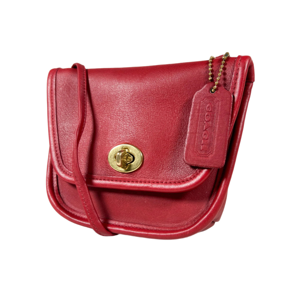 レディース Vintage Coach shoulder bag red leather