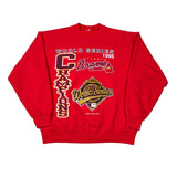 Red sweatshirt celebrating the Atlanta Braves' World Series victory in 1995 on a white background