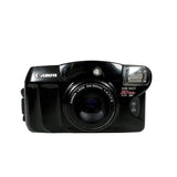 Black Canon camera on a white background