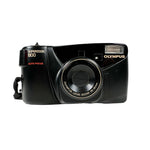 Black Olympus Superzoom 800 camera on a white background