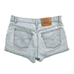 Vintage 1997 Levi's 37940 Slim Fit High-Rise Light Wash Denim Shorts