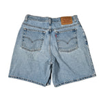 Levi's denim shorts on a white background