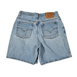 Levi's denim shorts on a white background