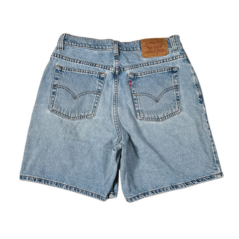 Levi's denim shorts on a white background