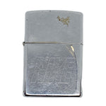 Silver Zippo lighter with 'Nike' logo on a white textured background