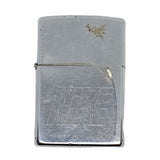 Silver Zippo lighter with 'Nike' logo on a white textured background