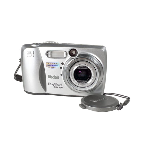 Silver Kodak EasyShare camera on a white background