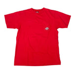Red t-shirt with a logo on a white background