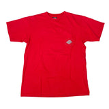 Red t-shirt with a logo on a white background