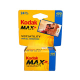 Kodak Max 400 film packaging on a white background