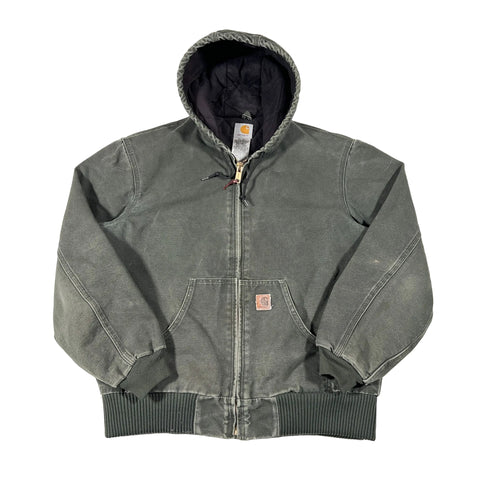 Vintage 2008 Carhartt J130 MOS Moss Green Hooded Jacket