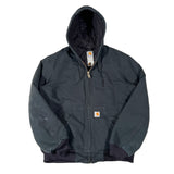 Black hooded jacket with Carhartt logo on a white background