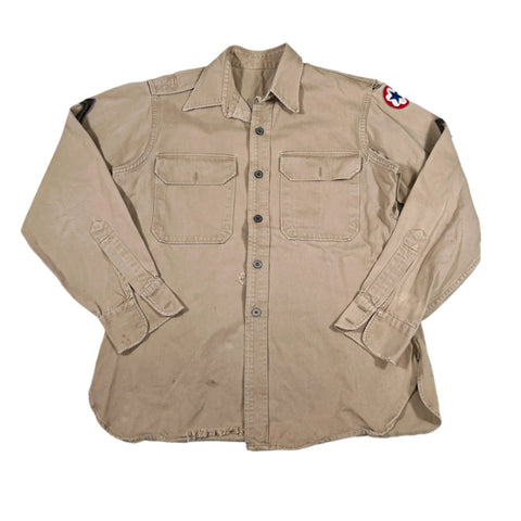 Vintage 40's Military Officer Cotton Trashed Shirt