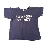 Navy blue t-shirt with 'Hampden Sydney' text on a white background
