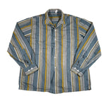Vintage 60's Loop Collar Made in Denmark Vertical Stripe Button Up Shirt
