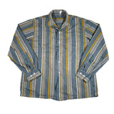 Vintage 60's Loop Collar Made in Denmark Vertical Stripe Button Up Shirt