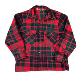 Red and green plaid shirt on a white background