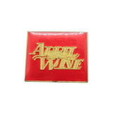Red and gold 'April Wine' logo on a white background