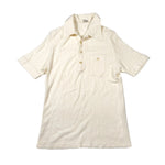 Vintage 70's Cream Textured Pocket Knit Polo Shirt 