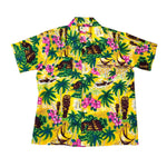 Vintage 70's Palm Tree of Branford Hawaiian Tiki Print Aloha Shirt