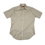 Vintage 70's Sears Kings Road Beige Stripe Comfort Shirt