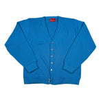 Vintage 70's Sears Kings Road Blue Knit Cardigan Sweater