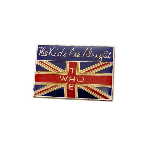 Vintage 70's The Who "The Kids Are Alright" Union Jack Enamel Pin