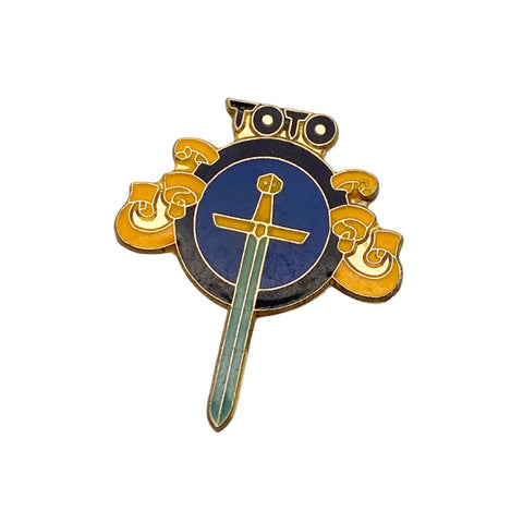Vintage 70's Toto Band Sword & Scroll Logo Enamel Pin