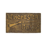 Vintage 70's Winchester Repeating Arms New Haven CT Brass Belt Buckle 