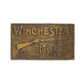 Vintage 70's Winchester Repeating Arms New Haven CT Brass Belt Buckle 