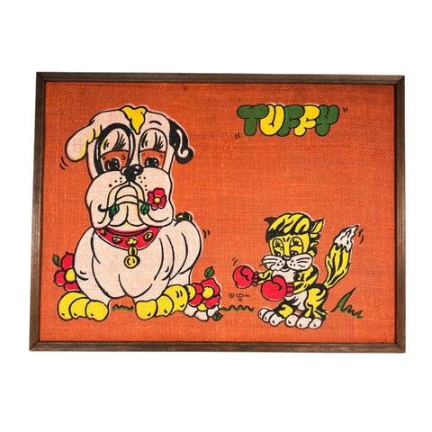 Vintage 70s "Tuffy" Hand-Screened Bulletin Board Wall Art