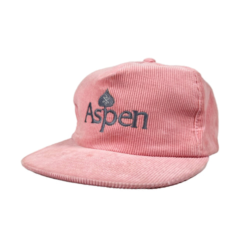 Vintage 80's Aspen Ski Pink Corduroy Snapback Hat