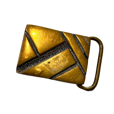 Vintage 80's BTS Solid Brass Art Deco Belt Buckle