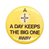 Vintage 80's Bayer Aspirin “A Day Keeps the Big One Away” Health Awareness Button