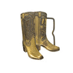 Vintage 80's Brass Cowboy Boots Western Belt Buckle