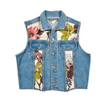 Vintage 80's Breaker Jeans Denim Floral Vest