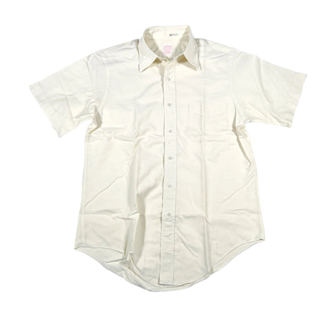 Vintage 80's Brooks Brothers Cream BrooksGate Short Sleeve Button Shirt